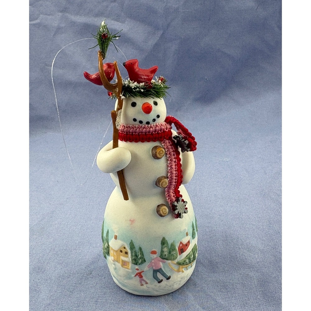 Hallmark Snowtop Lodge 2007 Colleen C. Evergreen Snowman Ornament No 3 QX7157